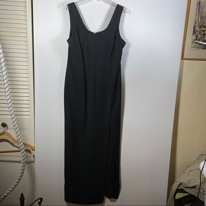PATRA Black Evening Gown with leg slit. Size Large
